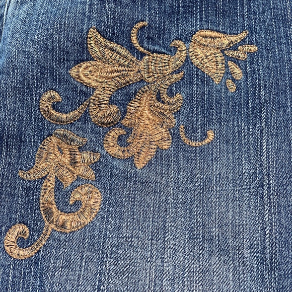Loft by Anne Taylor gold embroidery jeans - Picture 4 of 8